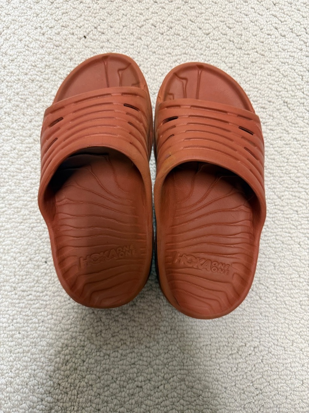 Hoka One One Terracotta Orange Cushioned Slide